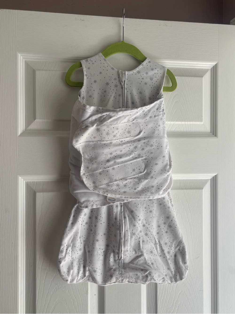 HALO White Sleeveless Baby Sleep Sack with Star Print